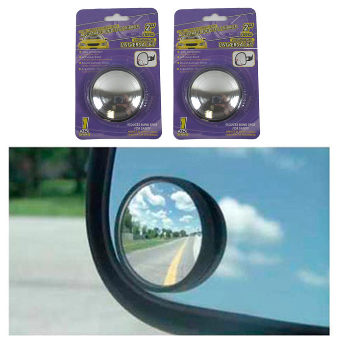 2pc Universal 2" Wide Angle Convex Rear Side View Blind Spot Mirror Car Auto