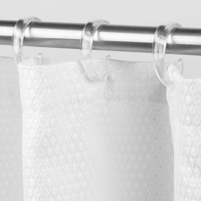 24 Pc Heavy Duty Plastic Shower Curtain Rings Clear Hooks Type C Shaped Rod Bath