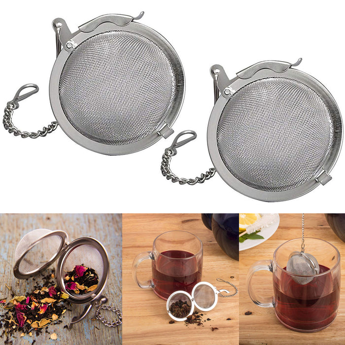 2 X Tea Infuser Ball Mesh Stainless Steel Strainer Filter Diffuse Loose Leaf