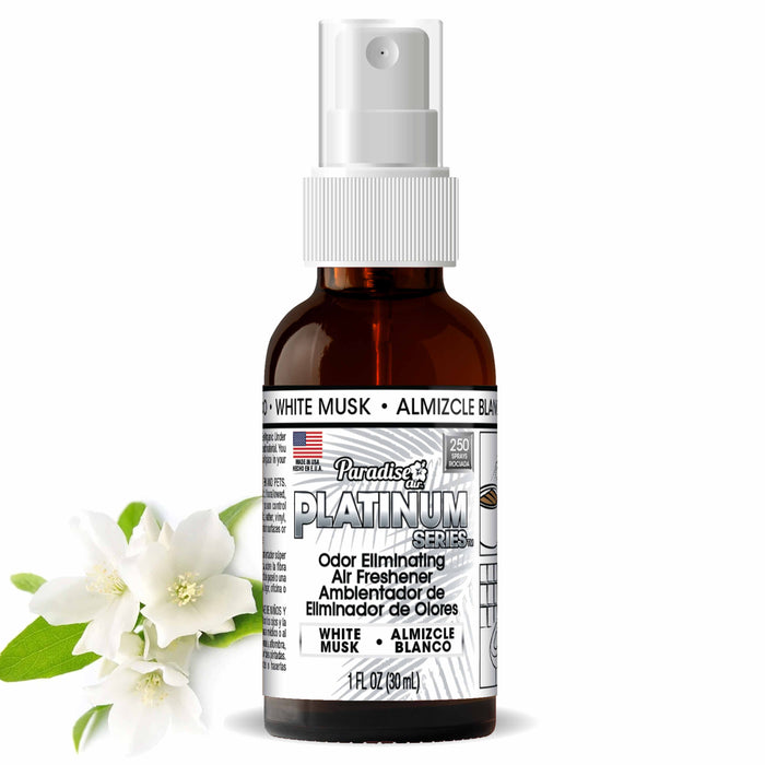 1 Pc Paradise Platinum Air Freshener Spray Odor Eliminator Fragrance White Musk