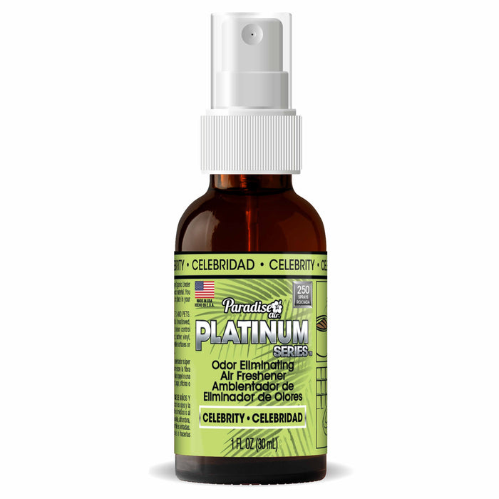 1 Paradise Platinum Air Freshener Spray Odor Eliminate Fragrance Scent Celebrity
