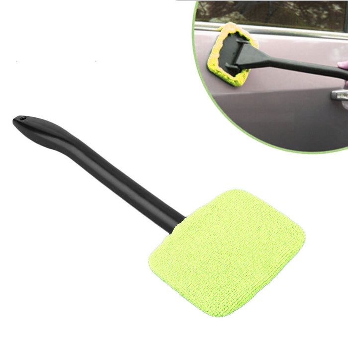 1 Microfiber Windshield Cleaner Glass Wiper Handle Easy Clean Car Shine Windows