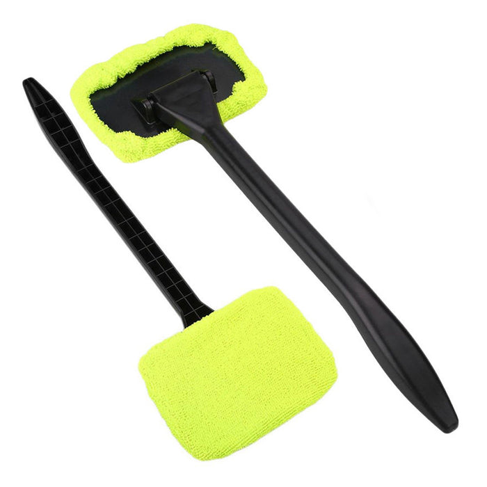 1 Microfiber Windshield Cleaner Glass Wiper Handle Easy Clean Car Shine Windows