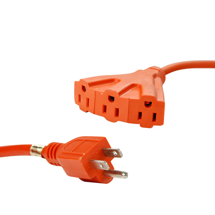 Tri Trap 3 Way Extension Cord Cable 12 Gauge Extra Heavy Duty 3 Outlet 2FT