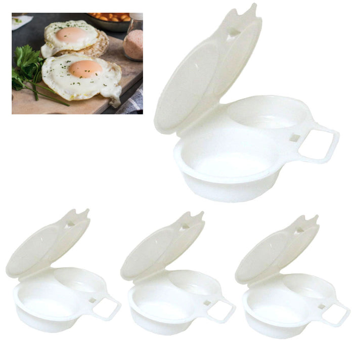 4 Microwave Oven Two Egg Poacher Sandwich Breakfast Instant Cooker Kitchen Tool