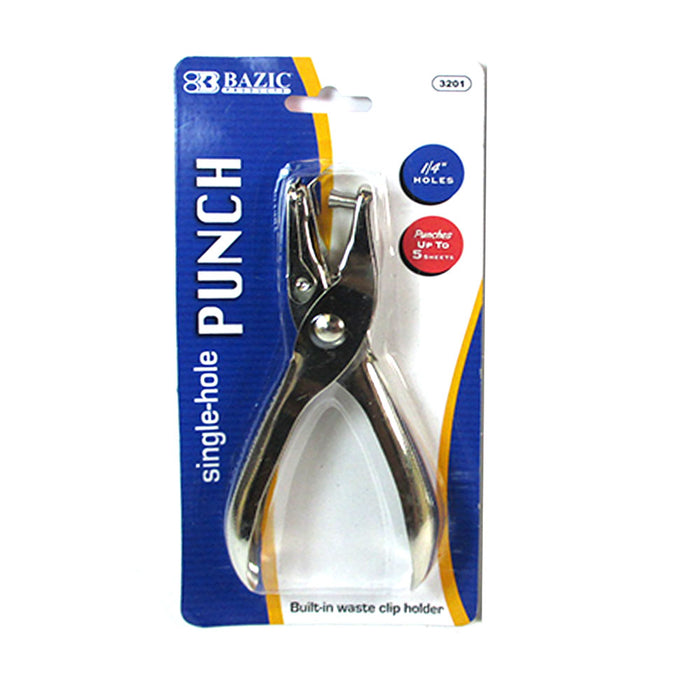 1 Paper Punch Plier Scissor Single Hand Hole Office Metal Puncher Scrapbook Tool