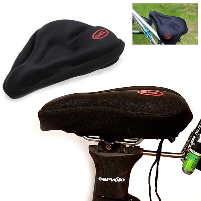 1 Gel Bike Seat Cover Padded Comfortable Bicycle Ride Soft Cushion Saddle