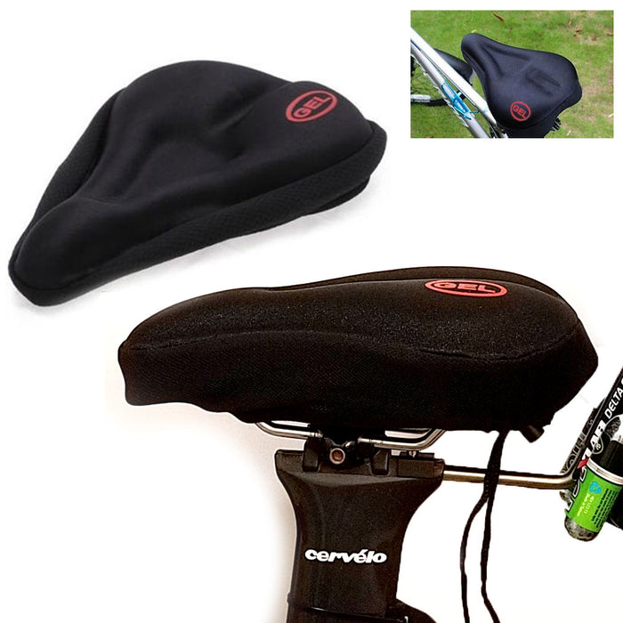 2 Black Comfortable Durable Bike Bicycle Seat Cover Cushion Soft Saddle Pad Soft