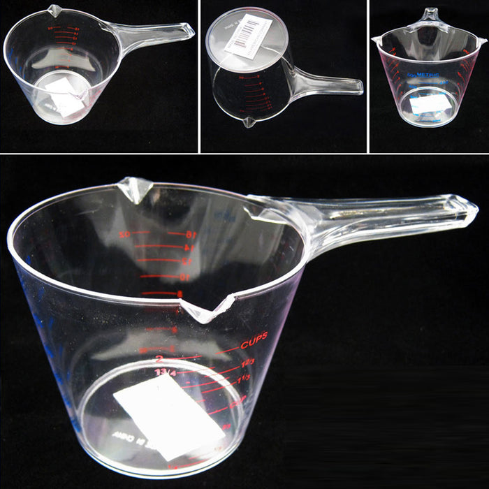 Plastic 2 Cup Measuring Pitcher Tool Handle Pour Spout Liquid Flour Bake Oil New