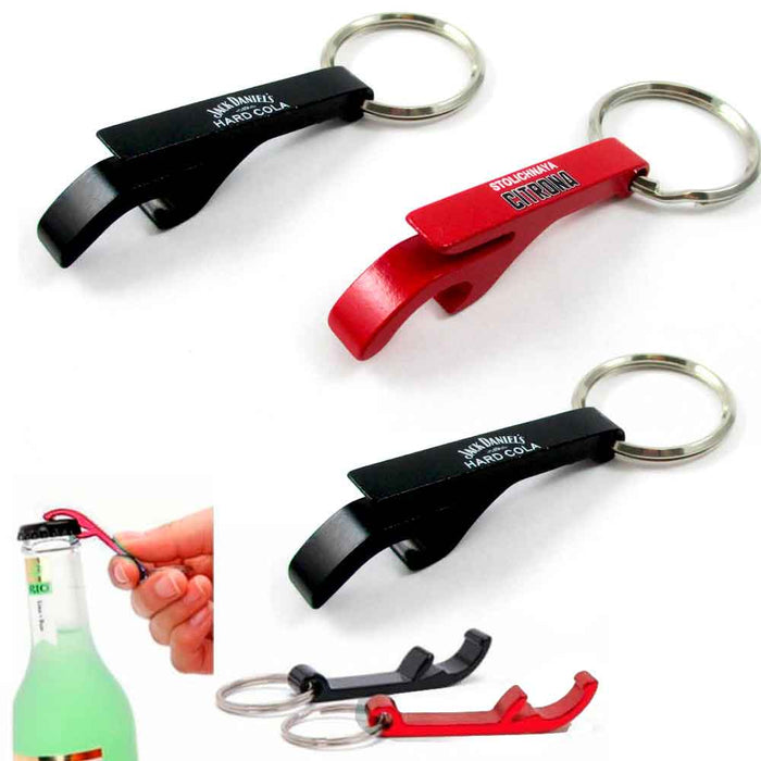 3x NEW Key Chain Aluminum Beer BOTTLE and CAN OPENER small beverage key ring