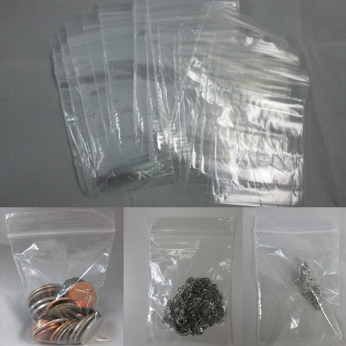 100 Baggies W 2"X3" H Small Reclosable Seal Clear Plastic Poly Bag 2.5ml