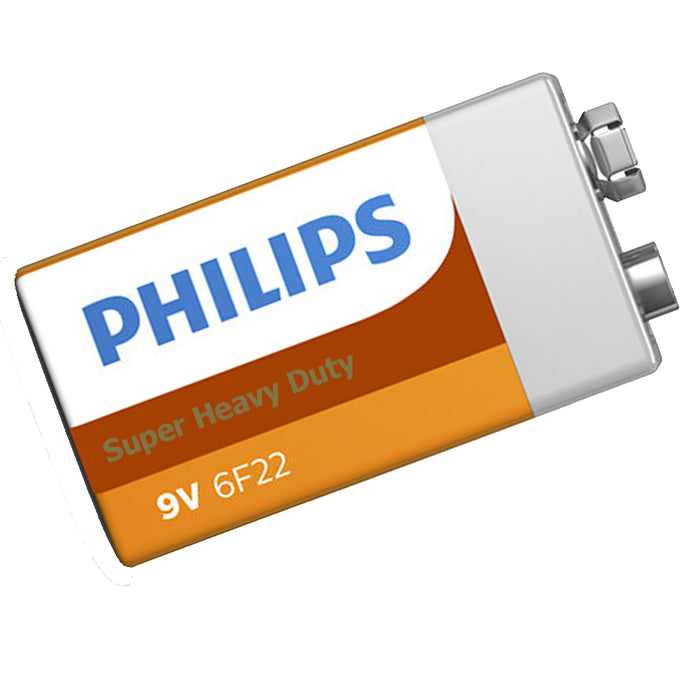 8 x 9 Volt 9V Philips Super Heavy Duty Batteries Battery 6F22 Toy Alarm Exp 2022