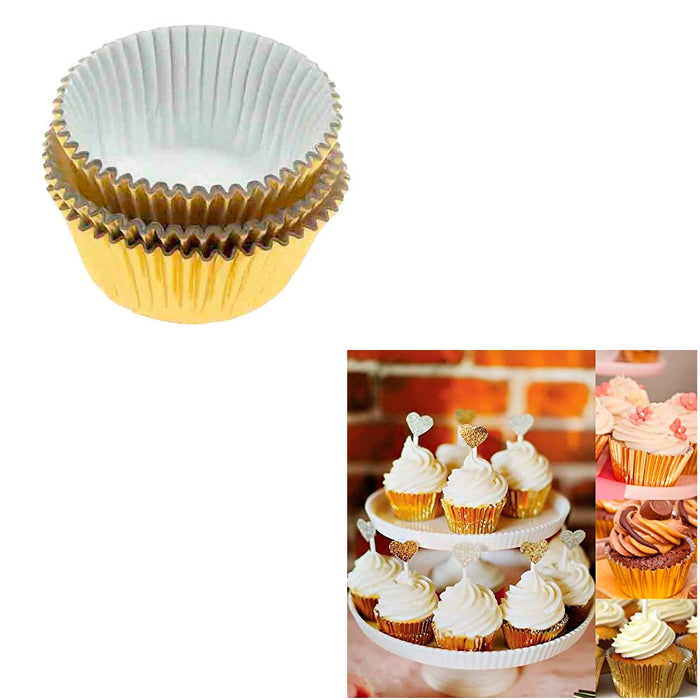500 Mini Foil Gold Baking Cups Cupcake Muffin Liners Bake Pastry Party Samplers