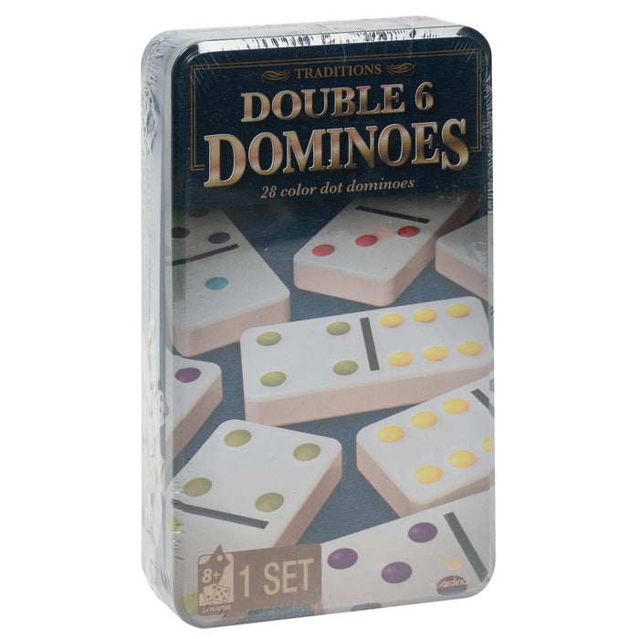Double 6 Six Dominoes With Box Traditional Standard Set of 28 Tiles Travel Game