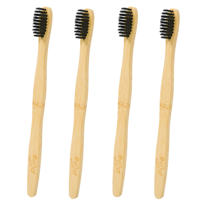 4 Pc Natural Moso Bamboo Toothbrush Soft Bristles Oral Care Clean Adult Children