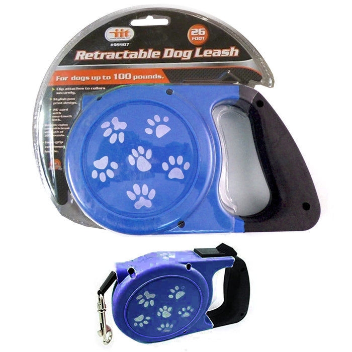 1 Pc 26Ft Retractable Dog Leash Stop Lock Small Medium Big Pet Up To 100lb