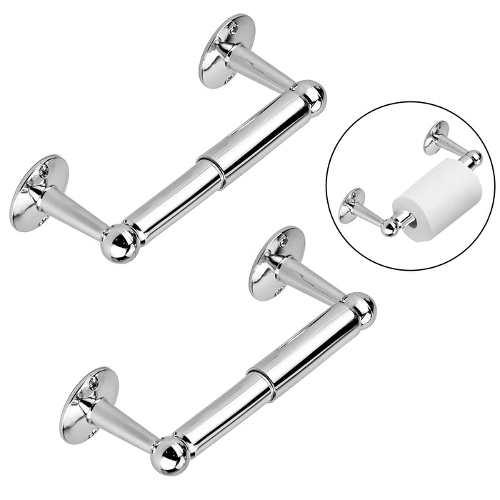 2pc Standard Toilet Paper Holder Bath Accessory Silver Spindle Insert Wall Mount