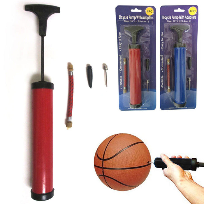 1 Ball Pump Kit Handheld Inflator Sports Balls Air Needle Basketball Soccer Set
