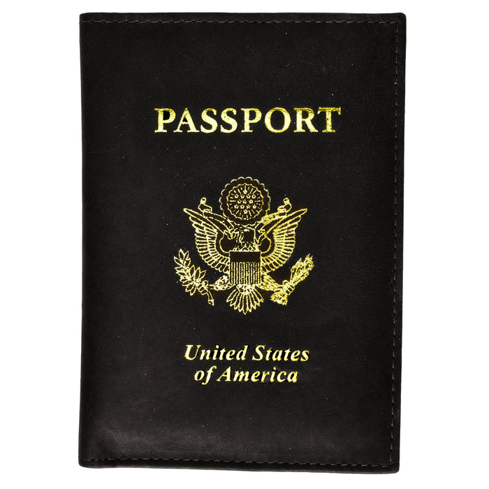 1 X Leather Travel Wallet Passport Holder Case Cards Documents Money IDs Black