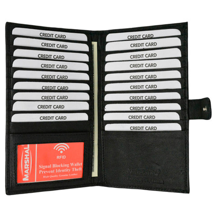 RFID Mens Bifold Wallet Long Leather Purse Cash Credit Card Check Book Holder BK
