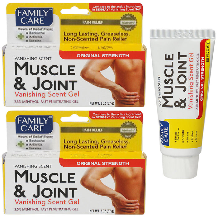 2 Pc Muscle Rub Gel 2oz Non Scented Fast Acting Ultra Strength Pain Relief Cream