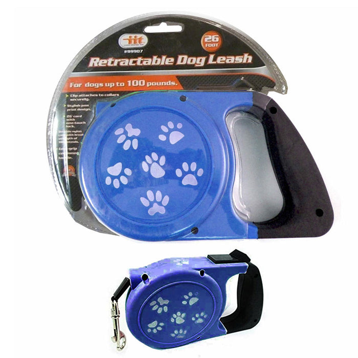 26Ft Auto Retractable Dog Leash Stop Lock Small Medium Big Pet Up To 66lb Train