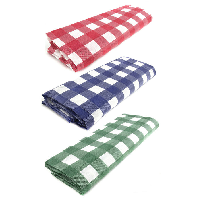 2 Pc Flannel Vinyl Reusable Checkered Tablecloth Vinyl Picnic Party Table Cover