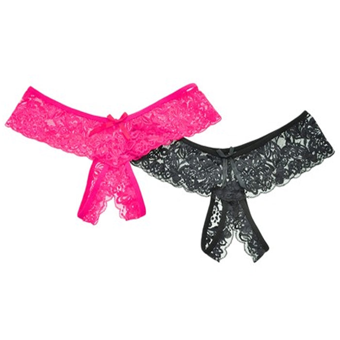 4pc Women Sexy Lace Crotchless Thongs Panties Underwear Lingerie G-String Large