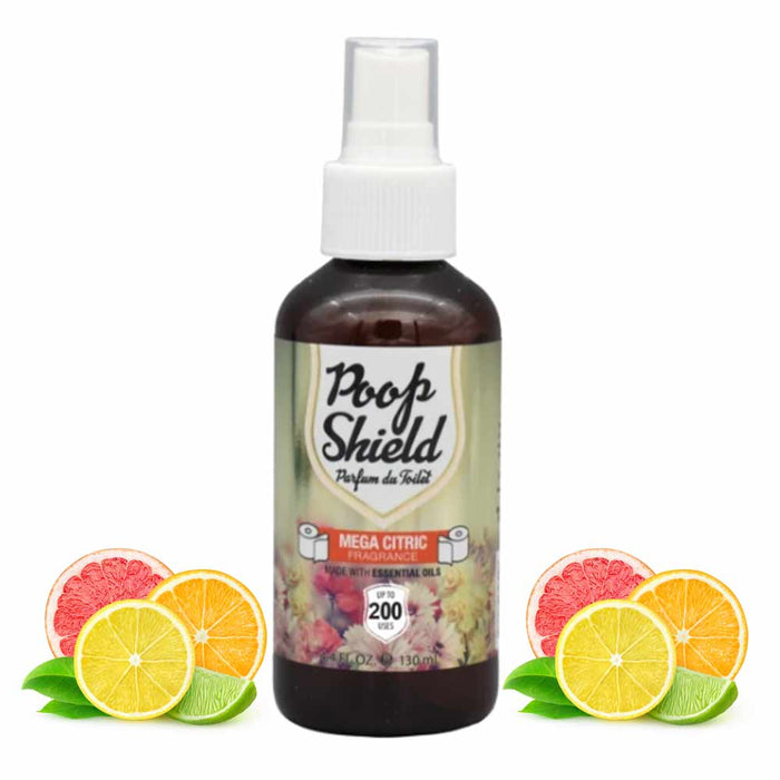 Mega Citric Scent Poop Spray Before Toilet Bowl Air Fresh Odor Eliminator 4.4Oz
