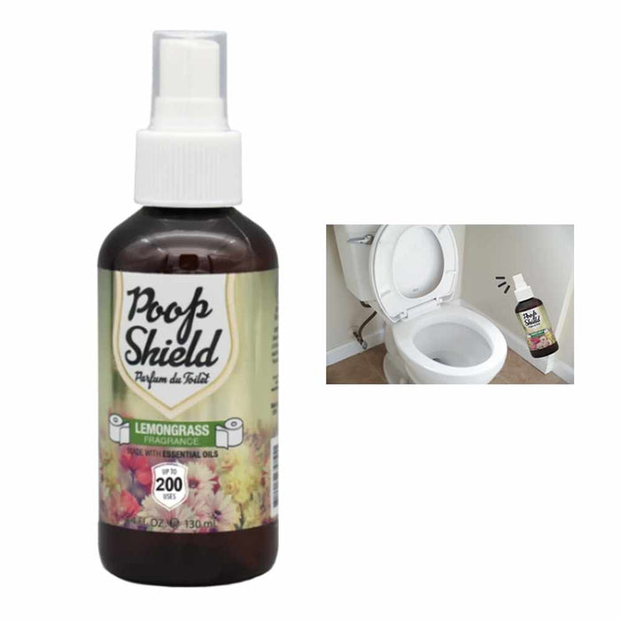 Lemongrass Poop Shield Spray Before Bathroom Toilet Bowl Air Freshener 4.4oz