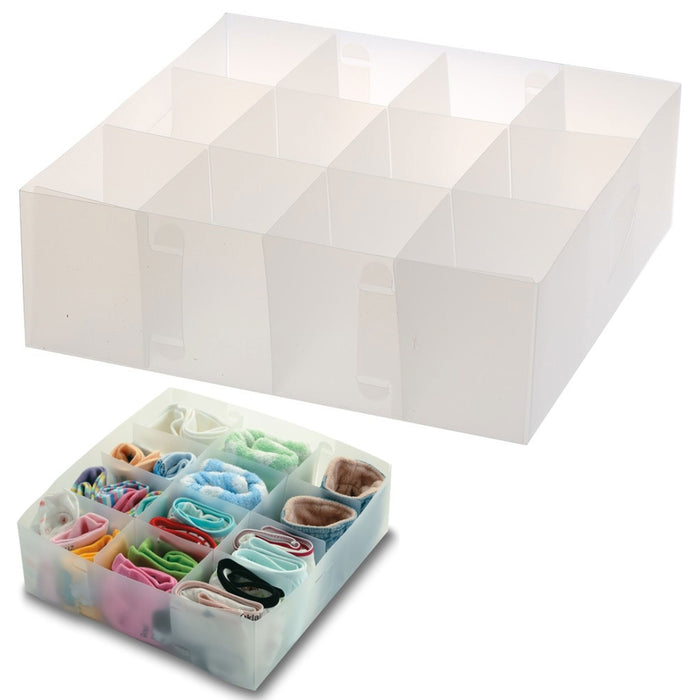 1 Foldable Drawer Organizer Underwear Storage Box 12 Compartment