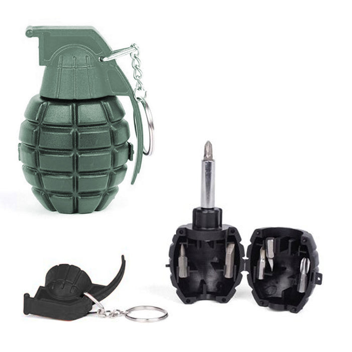 1 Grenade Screwdriver 7 in 1 Keychain Tool Green GREAT for Gift !! *HOT ITEM*