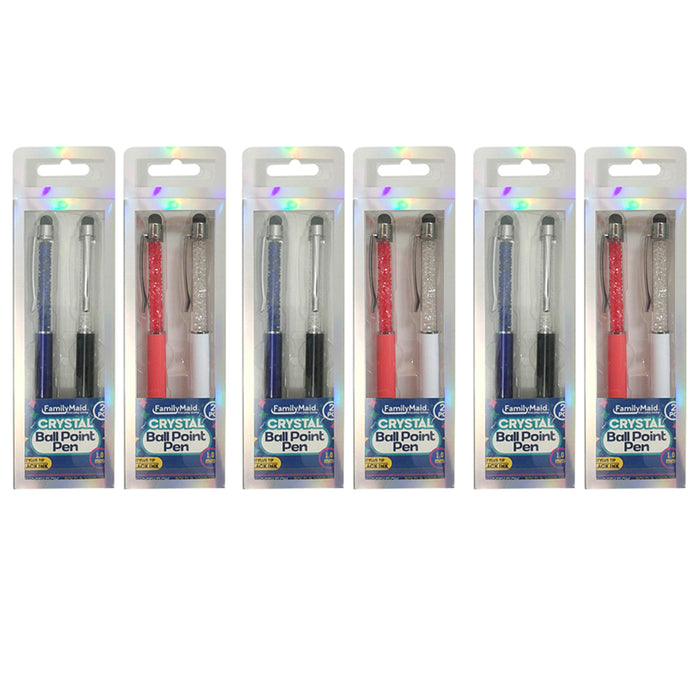 12 Pc Crystal Ball Point Touch Screen Pen Stylus Cell Phone iPhone iPad Tablet