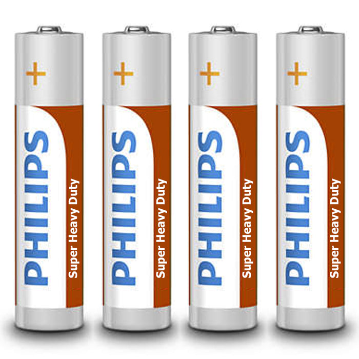 40 Philips R03P AAA 1.5V Super Heavy Duty Battery Carbon-Zinc Triple A Batteries