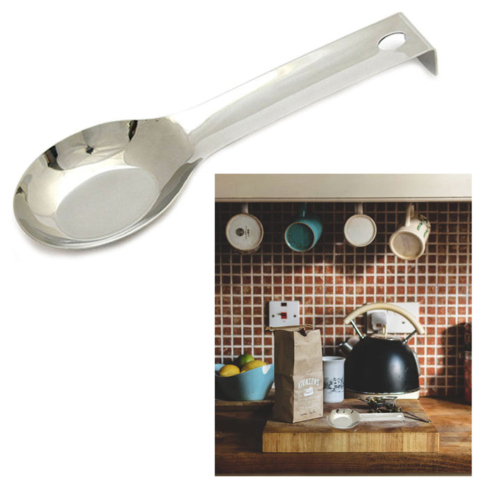Stainless Steel Spoon Rest Heat Resistant Kitchen Utensil Spatula Holder Decor !