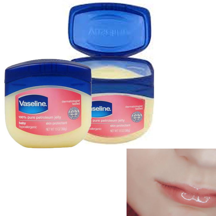 2pc Vaseline 100% Pure Petroleum Jelly Baby 13 Oz Skin Lip Balm Gloss Large Jars