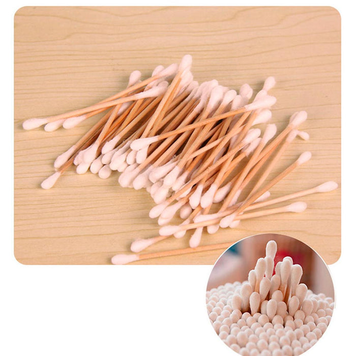 450 Ct Cotton Swabs Double Tipped Applicator Q Tip Safety Ear Wax Makeup Remover
