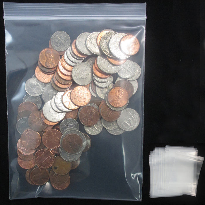 400 Pack 2 Mil Reclosable Zip Bags 5" x 7" Clear Poly Jewelry Baggies Wholesale