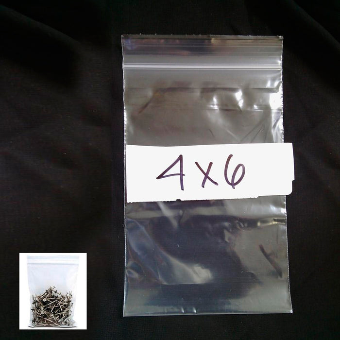 600 Bags Reclosable Poly 4Mil Clear Baggies Resealable Storage W 4"x6" H