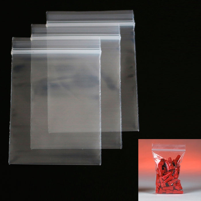 100 W 4"x6" H Bags Reclosable Poly 4Mil Clear Baggies Resealable Storage