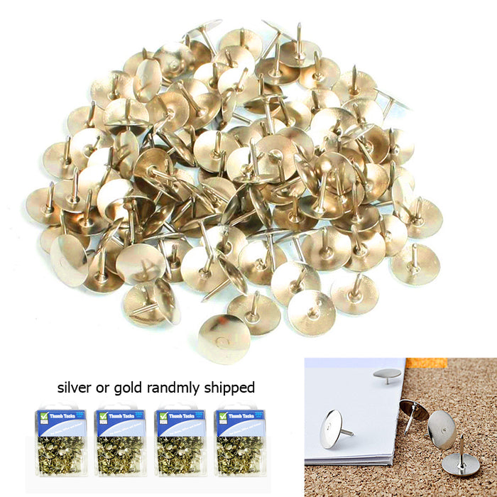 600 PCS Thumbtack Metal Steel Round Head Office Thumb Tacks Cork Board Maps Home