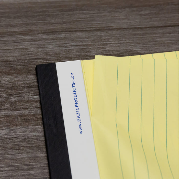 4x Legal Note Pads Perforated Ruled Writing 5" x 8" Canary Yellow 50 Sheets Each