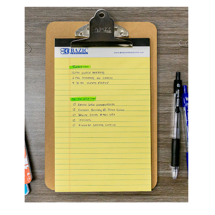 4x Legal Note Pads Perforated Ruled Writing 5" x 8" Canary Yellow 50 Sheets Each