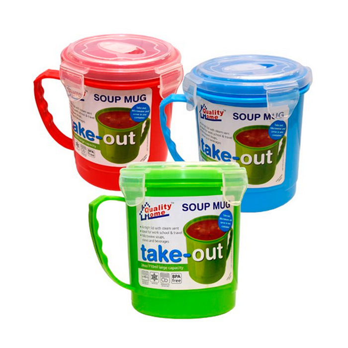 6 Pc Food Containers Bowl Soup Coffee Mugs Cup 23oz Microwave Safe Food BPA Free