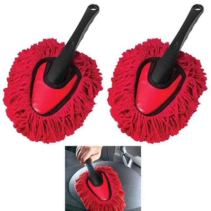 2x Home Auto Duster Mop Car Detail Wash Wax Dirt Microfiber Brush Cleaning Tool
