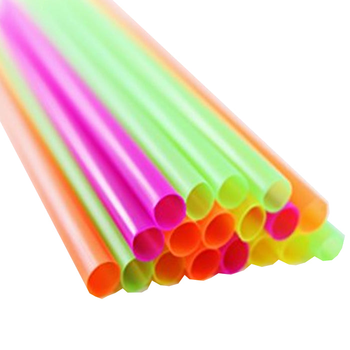 200 Neon Drinking Straws Party Milkshake Smoothie Plastic Colors Home Bar Drink