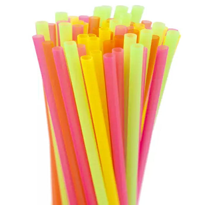 200 Neon Drinking Straws Party Milkshake Smoothie Plastic Colors Home Bar Drink