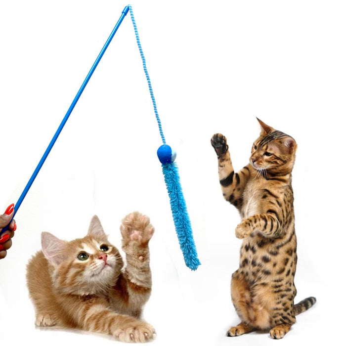 Kitten Toy Cat Wand Teaser Feather Bell Rod Fun Pet Toys Gift Interactive Play