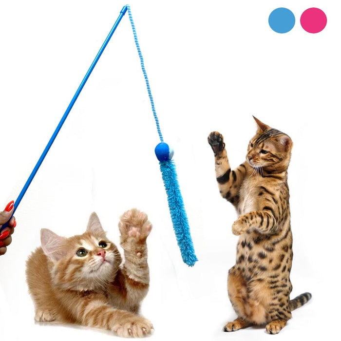 2 Interactive Cat Feather Teaser Toy Wand Tassel String Kitten Exerciser Playing
