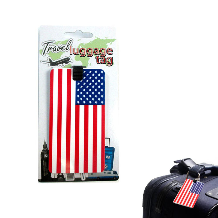 Lot Of 4 American USA Flag Luggage Tags Label ID Suitcase Bag Baggage Travel New